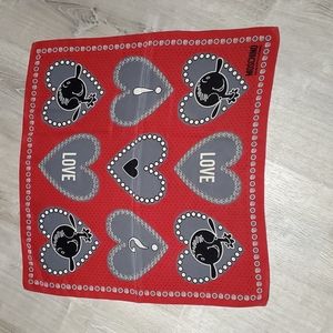 Moschino Cheap And Chic Hard and Face  square scarf silk logo